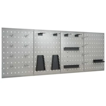 Tableros de clavijas para pared 4 unidades acero 40x58 cm de vidaXL, Organización y almacenamiento de herramientas - Ref: For...