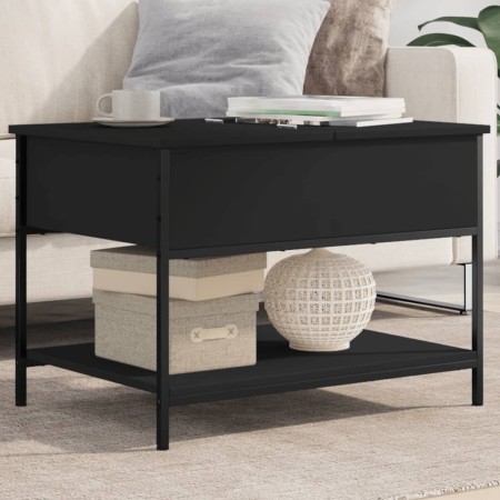 Engineered wood and black metal coffee table 70x50x50 cm by , Coffee table - Ref: Foro24-845341, Price: 54,87 €, Discount: %
