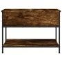 Engineered wood coffee table metal smoke oak 70x50x50 cm by , Coffee table - Ref: Foro24-845343, Price: 52,77 €, Discount: %