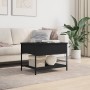 Engineered wood and black metal coffee table 70x50x50 cm by , Coffee table - Ref: Foro24-845341, Price: 54,87 €, Discount: %
