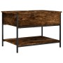 Engineered wood coffee table metal smoke oak 70x50x50 cm by , Coffee table - Ref: Foro24-845343, Price: 53,41 €, Discount: %