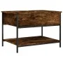 Engineered wood coffee table metal smoke oak 70x50x50 cm by , Coffee table - Ref: Foro24-845343, Price: 52,77 €, Discount: %