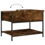 Engineered wood coffee table metal smoke oak 70x50x50 cm by , Coffee table - Ref: Foro24-845343, Price: 52,77 €, Discount: %