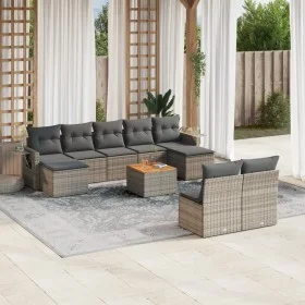 10-piece garden sofa set with gray synthetic rattan cushions by , Garden sets - Ref: Foro24-3257096, Price: 564,24 €, Discoun...