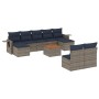 Set de sofás de jardín 10 pzas con cojines ratán sintético gris de , Conjuntos de jardín - Ref: Foro24-3257096, Precio: 565,18 €