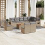 Garden sofa set with beige cushions mix 11 pieces PE rattan by , Garden sets - Ref: Foro24-3256948, Price: 672,23 €, Discount: %
