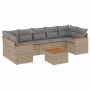 Gartensofa-Set mit beigen Kissen 8 Stück PE-Rattan von , Gartensets - Ref: Foro24-3258216, Preis: 505,91 €, Rabatt: %