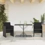 Table and chairs with cushions 3 pieces black synthetic rattan by , Garden sets - Ref: Foro24-365063, Price: 161,75 €, Discou...