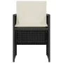 Table and chairs with cushions 3 pieces black synthetic rattan by , Garden sets - Ref: Foro24-365068, Price: 183,93 €, Discou...