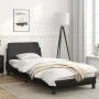 Bed frame with headboard black synthetic leather 90x200 cm by , Beds and slatted bases - Ref: Foro24-373118, Price: 110,23 €,...