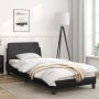 Estructura de cama con cabecero cuero sintético negro 90x200 cm de , Camas y somieres - Ref: Foro24-373118, Precio: 111,26 €,...