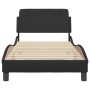 Estructura de cama con cabecero cuero sintético negro 90x200 cm de , Camas y somieres - Ref: Foro24-373118, Precio: 111,26 €,...