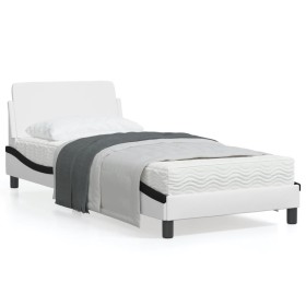 Bettgestell mit schwarz-weißem Kopfteil aus Kunstleder von , Betten und Lattenroste - Ref: Foro24-373124, Preis: 114,10 €, Ra...