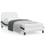Estructura de cama con cabecero cuero sintético blanco y negro de , Camas y somieres - Ref: Foro24-373124, Precio: 114,10 €, ...