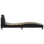 Bed frame with headboard black synthetic leather 90x200 cm by , Beds and slatted bases - Ref: Foro24-373118, Price: 110,23 €,...