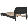 Estructura de cama con cabecero cuero sintético negro 90x200 cm de , Camas y somieres - Ref: Foro24-373118, Precio: 111,26 €,...