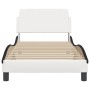 Estructura de cama con cabecero cuero sintético blanco y negro de , Camas y somieres - Ref: Foro24-373124, Precio: 114,10 €, ...
