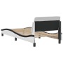 Estructura de cama con cabecero cuero sintético blanco y negro de , Camas y somieres - Ref: Foro24-373124, Precio: 114,10 €, ...