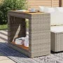 Garden side table with gray PE rattan wood top 100x40x75 cm by , Garden tables - Ref: Foro24-366307, Price: 113,89 €, Discoun...