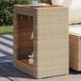 Garden side table with beige PE rattan wood top 60x40x75 cm by , Garden tables - Ref: Foro24-366305, Price: 85,61 €, Discount: %