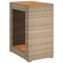 Garden side table with beige PE rattan wood top 60x40x75 cm by , Garden tables - Ref: Foro24-366305, Price: 79,85 €, Discount: %
