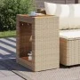 Garden side table with beige PE rattan wood top 60x40x75 cm by , Garden tables - Ref: Foro24-366305, Price: 85,61 €, Discount: %