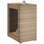 Garden side table with beige PE rattan wood top 60x40x75 cm by , Garden tables - Ref: Foro24-366305, Price: 79,85 €, Discount: %