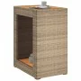 Garden side table with beige PE rattan wood top 60x40x75 cm by , Garden tables - Ref: Foro24-366305, Price: 85,61 €, Discount: %