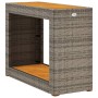 Garten-Beistelltisch mit grauer PE-Rattanholzplatte 100x40x75 cm von , Gartentische - Ref: Foro24-366307, Preis: 99,50 €, Rab...