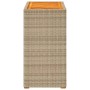 Garden side table with beige PE rattan wood top 60x40x75 cm by , Garden tables - Ref: Foro24-366305, Price: 79,85 €, Discount: %
