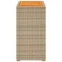 Garden side table with beige PE rattan wood top 60x40x75 cm by , Garden tables - Ref: Foro24-366305, Price: 85,61 €, Discount: %
