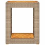 Garden side table with beige PE rattan wood top 60x40x75 cm by , Garden tables - Ref: Foro24-366305, Price: 79,85 €, Discount: %
