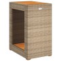 Garden side table with beige PE rattan wood top 60x40x75 cm by , Garden tables - Ref: Foro24-366305, Price: 79,85 €, Discount: %