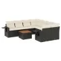 8-teiliges Gartensofa-Set und schwarze synthetische Rattankissen von , Modulare Sofas für den Außenbereich - Ref: Foro24-3224...