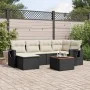 7-piece garden dining set and black synthetic rattan cushions by , Modular outdoor sofas - Ref: Foro24-3224663, Price: 403,05...