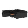 11-teiliges Gartensofa-Set und schwarze synthetische Rattankissen von , Modulare Sofas für den Außenbereich - Ref: Foro24-322...