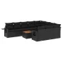 11-teiliges Gartensofa-Set und schwarze synthetische Rattankissen von , Modulare Sofas für den Außenbereich - Ref: Foro24-322...