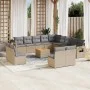 14-teiliges Gartensofa-Set mit beigen synthetischen Rattankissen von , Modulare Sofas für den Außenbereich - Ref: Foro24-3224...