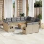Garden sofa set with cushions 13 pieces beige synthetic rattan by , Modular outdoor sofas - Ref: Foro24-3224834, Price: 895,8...
