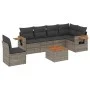 7-piece garden sofa set with gray PE rattan cushions by , Garden sets - Ref: Foro24-3226865, Price: 424,30 €, Discount: %