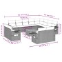 Gartensofa-Set mit Kissen, 13-teilig, beiges synthetisches Rattan von , Modulare Sofas für den Außenbereich - Ref: Foro24-322...