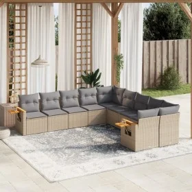 Garden sofa set with beige cushions 10 pieces synthetic rattan by , Garden sets - Ref: Foro24-3227193, Price: 636,42 €, Disco...
