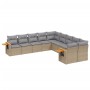 Gartensofa-Set mit beigen Kissen, 10-teilig, synthetisches Rattan von , Gartensets - Ref: Foro24-3227193, Preis: 636,02 €, Ra...