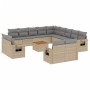 14-piece garden sofa set with beige synthetic rattan cushions by , Modular outdoor sofas - Ref: Foro24-3224841, Price: 933,94...