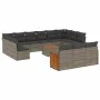 Garden sofa and cushion set 14 pieces gray synthetic rattan by , Garden sets - Ref: Foro24-3228146, Price: 843,75 €, Discount: %