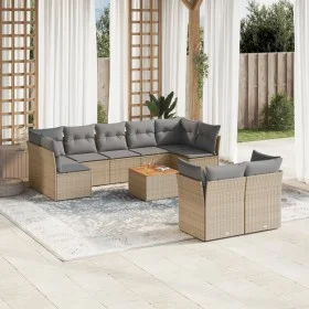 Garden sofa set with beige cushions 10 pieces synthetic rattan by , Garden sets - Ref: Foro24-3256143, Price: 628,85 €, Disco...