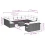 Garden sofa and cushion set 13 pieces black synthetic rattan by , Garden sets - Ref: Foro24-3257126, Price: 842,01 €, Discoun...