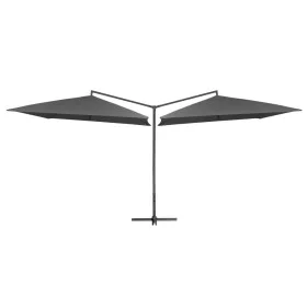 Sombrilla doble de jardín palo de acero antracita 250x250 cm de vidaXL, Sombrillas - Ref: Foro24-47322, Precio: 145,49 €, Des...