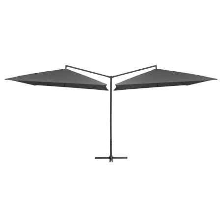 Sombrilla doble de jardín palo de acero antracita 250x250 cm de vidaXL, Sombrillas - Ref: Foro24-47322, Precio: 145,49 €, Des...