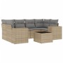7-piece garden sofa set and beige synthetic rattan cushions by , Garden sets - Ref: Foro24-3254656, Price: 505,42 €, Discount: %
